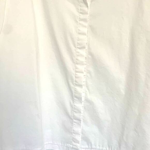 Chico's Button Up Shirt 3 US XL White Chiffon Sleeve and Layered Hem  Stretch - Picture 4 of 10